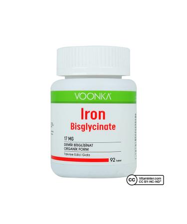 Voonka Iron Bisglycinate (Iron) 92 Tablets - UNFLAVORED