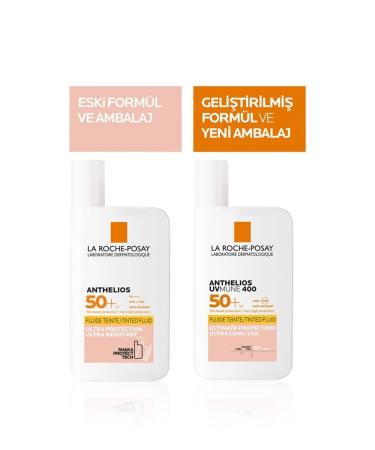 La Roche Posay Anthelios UVmune Fluid - SPF50+ Fluid Texture Face Sun Cream for All Skin Types 50ml - Tinted - Buy Online on GoSupps.com