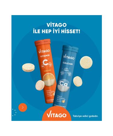 Vitago 2 Pack - Vitamin C + calcium 20 Effervescent Tablets - Buy Online on GoSupps.com