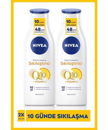 NIVEA Firming Body Lotion 250 ml X2 Q10 Vitamin C 48 Hour Moisturizing Firming in 10 Days