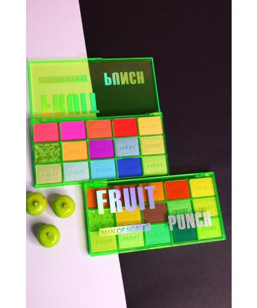 IMAN OF NOBLE 15 Piece Fruit Punch Color Green Packaging Pearlescent and Matte Eyeshadow Palette