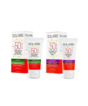 SOLARIS Gel Sun Cream for Oily Skin Types (MAT) Spf 50 (50 ML) and Anti-Spot Sun Cream Spf 50 - Buy Online on GoSupps.com