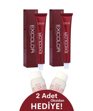 Exicolor Hair Dye Tube 60 Ml 4.71 Intense Ash Brown 2 Pieces (Set of 4 with Oxidant Gift)