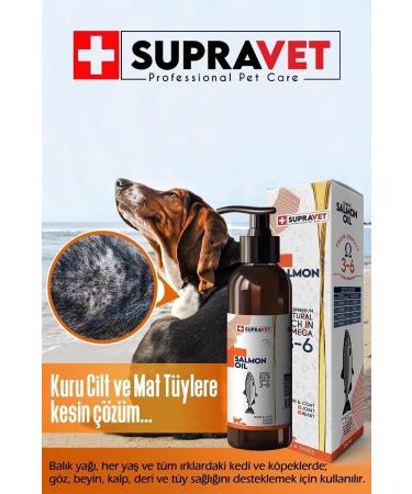 Supravet Salmon Oil for Cats and Dogs 200ml (FEATHER HEALTH AND APPETITE SUPPORT) - Buy Online on GoSupps.com