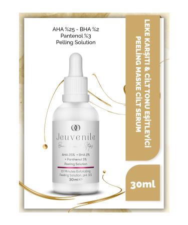 Jeuvenile AHA % BHA % 2 Peeling Mask Serum - Anti-Stain and Skin Tone Equalizer (AHA BHA Panthenol)