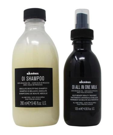 Davines Alfaluna Sulfate Free Shine & Volume OI Shampoo 280ml(76004) + OI All In One Milk 135ml(73273)