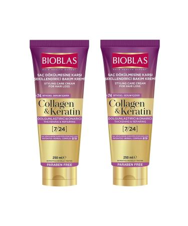 Bioblas Collagen and Keratin Anti-Hair Loss Styling Care Cream 250 ml 2 Pieces