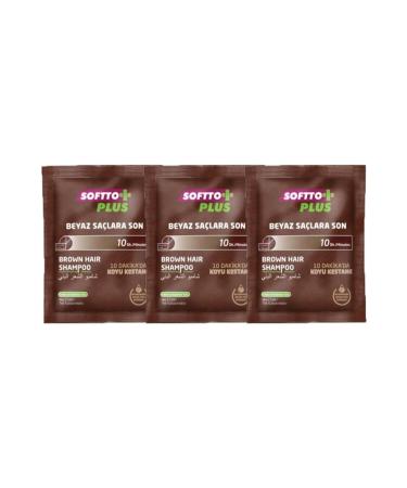Softto Plus Dark Chestnut Shampoo 21 ml 3-pack