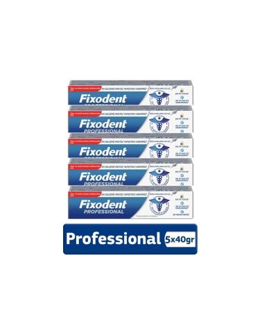 Fixodent Denture Adhesive Cream Professional 40 gr X5 Pcs