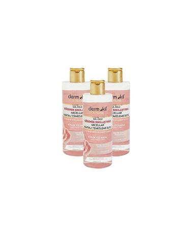 Dermokil Rose Extract Pore Tightening Micellar Makeup Cleansing Water 400 ml X 3 Pieces