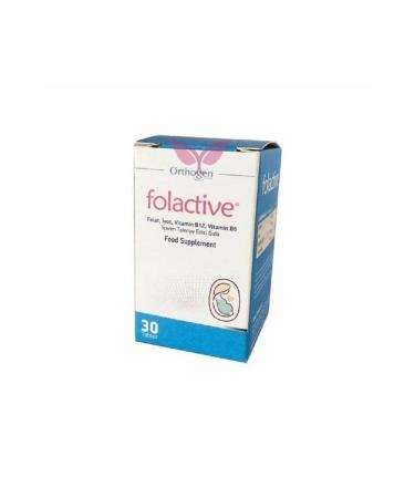 Orthogen Folactive Folate Iodine Vitamin B12 and B6 Supplementary Food 30 Tablets