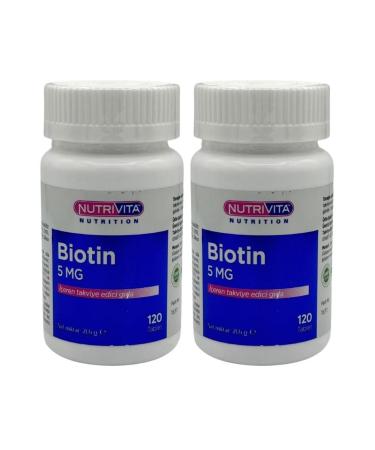 Nutrivita Nutrition Biotin 5 Mg 2x120 Tablets