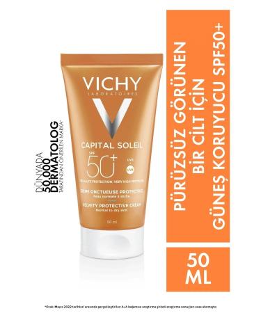 Vichy Capital Soleil Velvety - SPF 50+ Face Sunscreen for Normal and Dry Skin 50 ml