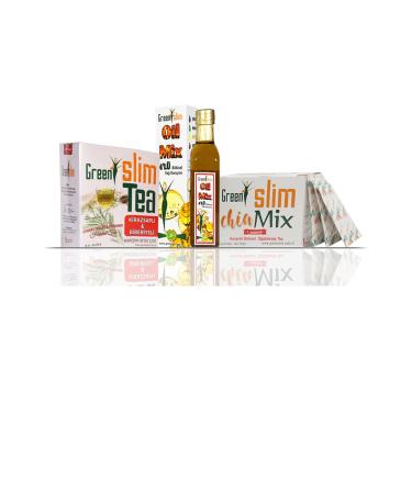 GREEN SLIM Mix Tea-powder-oil 3-Pack Support Set Chia Detox Detox Set2
