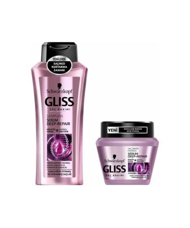 Gliss Serum Deep Repair Shampoo 360 Ml + Serum Deep Repair Mask 300 ml
