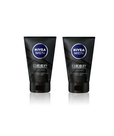 NIVEA Men Deep Dimension Face & Beard Cleansing Gel 100 Ml 2-Pack Advantage Pack