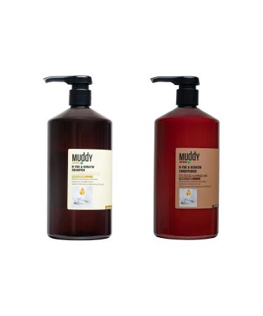 Muddy Extremely Damaged Hair B-tox & Keratin Shampoo 1000 ml + Repairing B-tox & Keratin Conditioner Cream 1000 ml