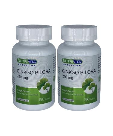 Nutrivita Nutrition Ginkgo Biloba 240 Mg 2x150 Tablets