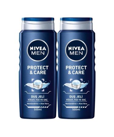 NIVEA Men Protect & Care Men's Shower Gel 500 ml x 2