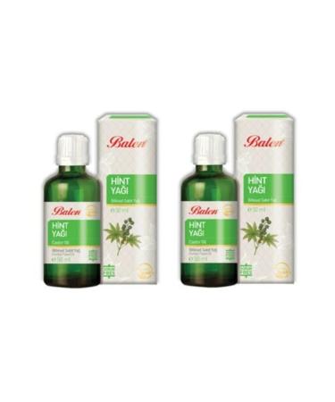 Balen 2 Boxes Castor Oil Natural Herbal Fixed Oil Cold Press 50 Ml Hair and Skin Care Oil