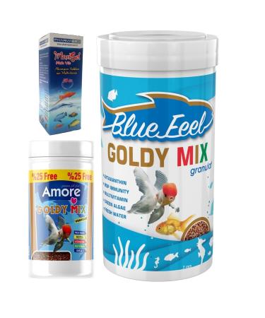AMORE Goldfish Food and Vitamin Set 1000 Blue Feel and Amore 125 ml Box