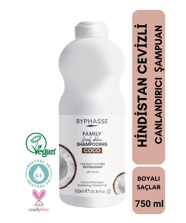 BYPHASSE Family Fresh Coconut Shampoo for Dyed Hair 750ml