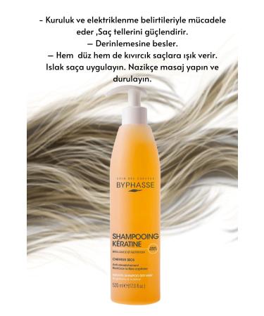 BYPHASSE Keratin Shampoo Dry Hair High Protection 520 ml - Buy Online on GoSupps.com