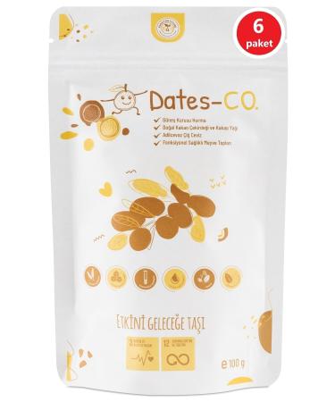 Dark Brown Date and Walnut Additive-Free Fruit Ball Healthy Snack 6x100 gr