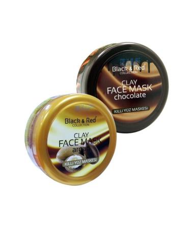 Black Red Argan Clay Face Mask 400 ml + Chocolate Clay Mask 400 ml