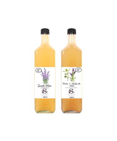 Suheylaana Natural Melissa & Black Pepper Vinegar 1000 ml and Lavender Vinegar 1000 ml
