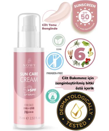 nowy Spf+50 Uvb-uva Pink Touch (pink) High Protection Face Sun Cream Anti-Stain (arbutin) 75 Ml