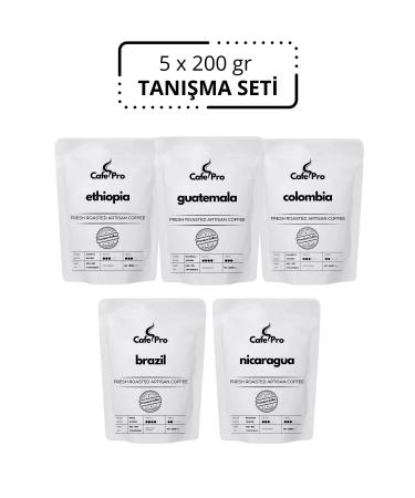 5x200gr New Harvest Colombia Guatemala Brazil Ethiopia Nicaragua Single Origin Coffees