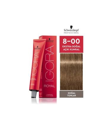 Schwarzkopf Igora Royal Natural Tones 8-00 Extra Natural Light Blonde Hair Dye 60ml