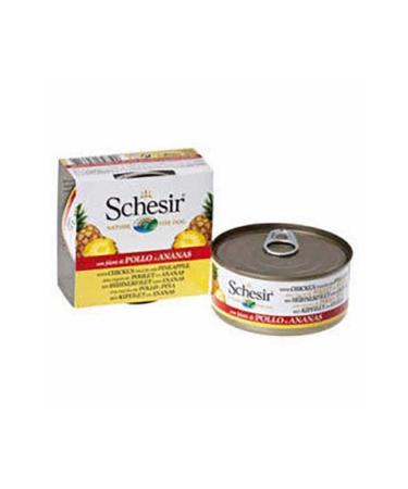 Schesir Chicken Fillet and Pineapple Adult Dog Canned Food 150 gr