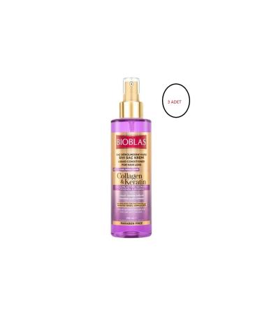 Bioblas 200 ml Collagen+keratin Liquid Hair Conditioner X 3 pieces