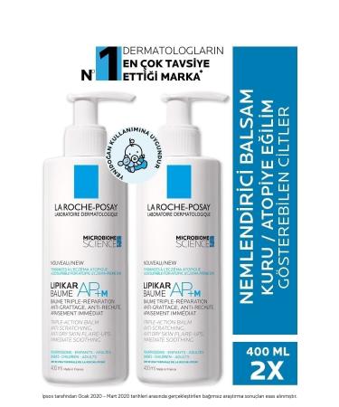 La Roche Posay Peau tendance atopique Lipikar Baume Lotion Baume 2 x 400Ml- NATURAL PSSNS