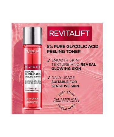 L'oreal Paris Revitalift 5% Pure Glycolic Acid Peeling Toner 180ml - Buy Online on GoSupps.com