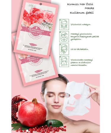 Uniquem 10 Pieces Red Pomegranate Moisturizing Face Mask For Dry Skin Red Pomegranate Mask Xlm427 - Buy Online on GoSupps.com