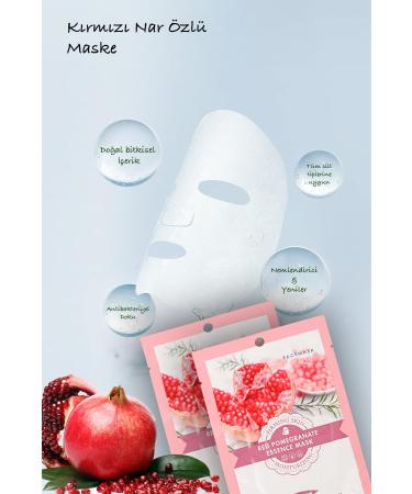 Uniquem 10 Pieces Red Pomegranate Moisturizing Face Mask For Dry Skin Red Pomegranate Mask Xlm427 - Buy Online on GoSupps.com