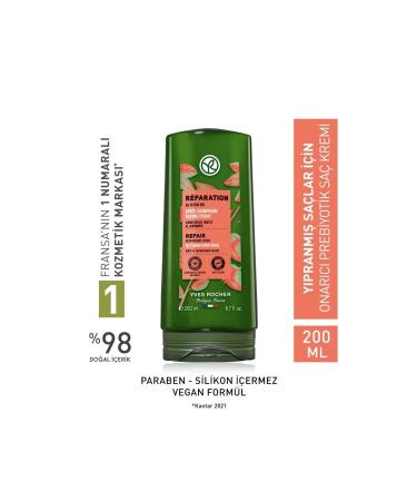 Yves Rocher Repairing Prebiotic Conditioner - Damaged Hair / Reparation Organic Jojoba Oil (omega 6 & 9) And Ag