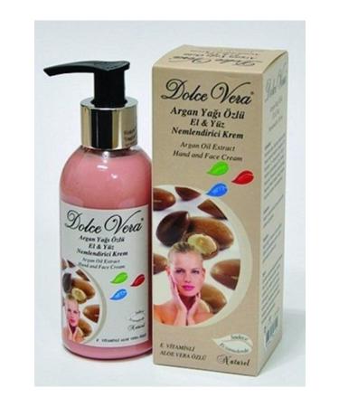 Dolce Vera Moisturizing Hand and Face Cream 150 ml (ARGAN OIL EXTRACT ALOEVERA VITAMIN E CONTENT)