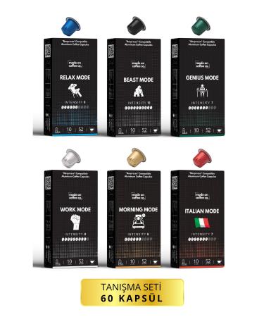 Mode On Coffee Co. Nespresso Compatible Aluminum Capsule Coffee Introduction Set - 60 Pieces