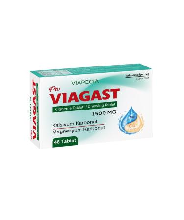 Viapecia Pro V AGAST Chewable Tablet 1500 mg Calcium & Magnesium Carbonate 48 Tablets