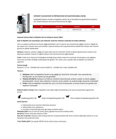 Supravet Cat Calcium Food Supplement 100 ML (Liquid Drops for Calcium Deficiency in Cats) SUP032 - Buy Online on GoSupps.com