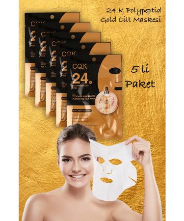 Xolo 5 Pieces 24K Gold Mask Sodium Hyaluronic Acid Collagen Zinc Pore Color Repair Face Mask