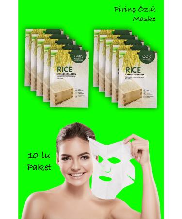 Uniquem 10 Pieces Rice Silk Protein Essence Tone Equalizing Rice Face Mask Rice Mask 30ml Xlm0182