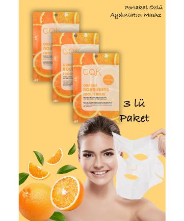 Dahaus 3 Pieces Orange Vitamin C & Chinese Mushroom Pore Repair Face Mask 30ML XLM205