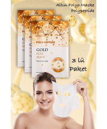 Xolo 3 Pieces Gold Foil Peg-40 Castor Oil Brightening Face Mask Gold Foil Mask 30ML XLM335