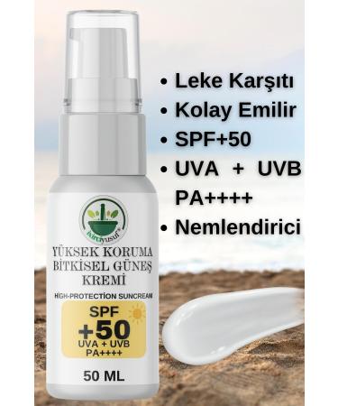 ixirciyusuf High Protection Herbal Sun Cream +50SPF / Fast Absorption - Moisturizer (50ml)