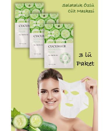 Xolo 3 Pieces Cucumber Extract Moisturizing Face Care Mask Cucumber Face Mask XLM359